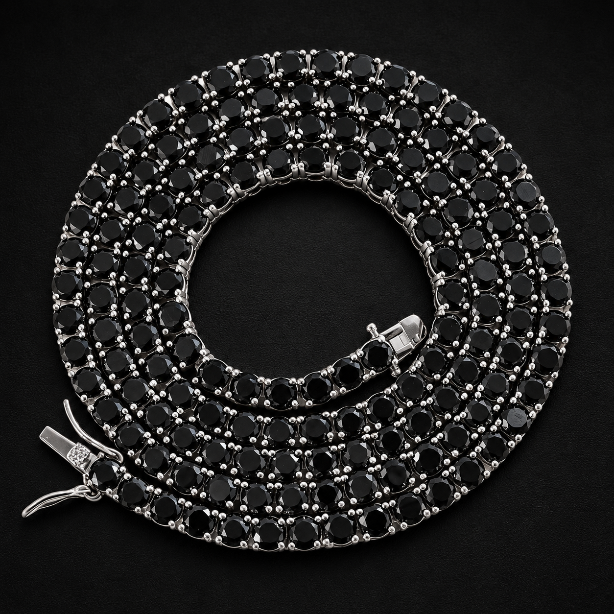 ORVEZI Black Tennis Chain