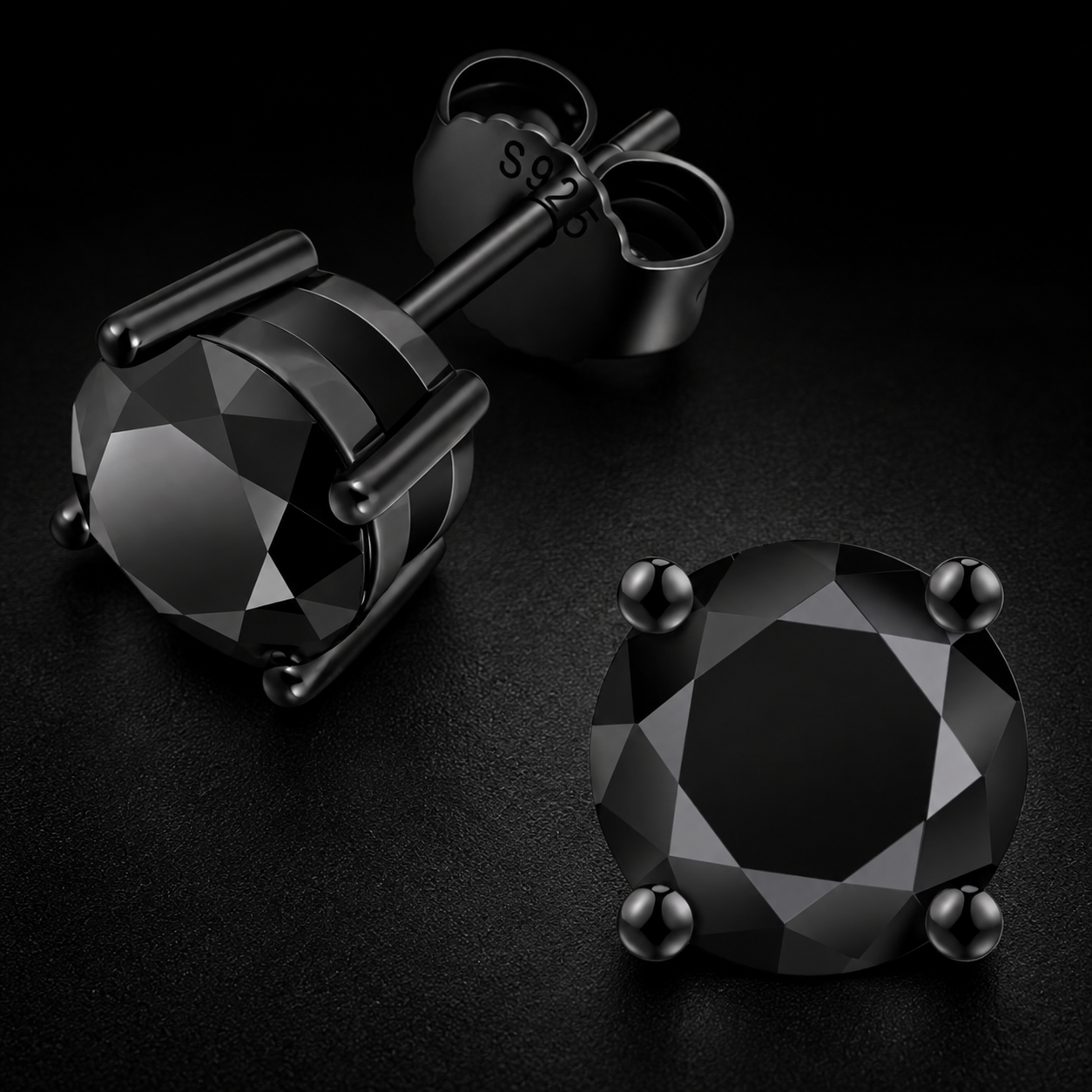ORVEZI Black Stud Earrings